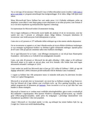 Hass Associates: 3 Topp Microsoft investorer presse For Bill Gates resignasjon