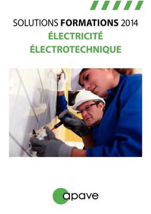 Catalogue Formations Electricité Electrotechnique Apave 2014