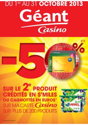 Géant casino - carte fidélité du 1er au 31 octobre 2013