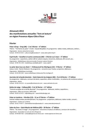 Almanach2013 Agence du livre
