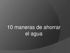 maneras de ahorrar agua