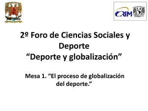 Deporte en la Modernidad y la Globalización