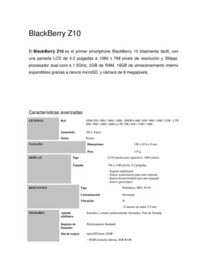 Todo sobre el Blackberry Z10