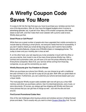 A Wirefly Coupon Code Saves You More