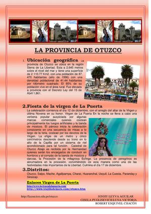 Revalorando los atractivos turísticos de Otuzco