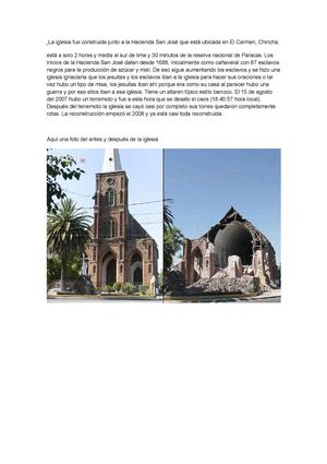 La iglesia fue construida junto a la Hacienda San José que está ubicada en El Carmen