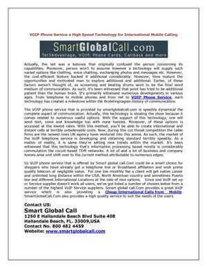VOIP Phone Service a High Speed Technology for International Mobile Calling