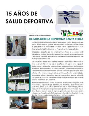 CLÍNICA MÉDICA DEPORTIVA SANTA TECLA