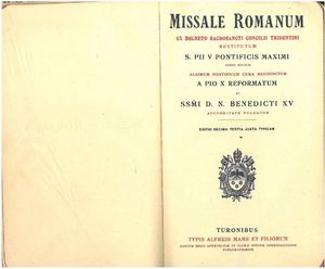 Ritus servandus in celebratione Missae a De defectibus in celebratione Missarum occurentibus  – 1920 a 1963