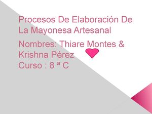 Proceso De Elaboración De La Mayonesa