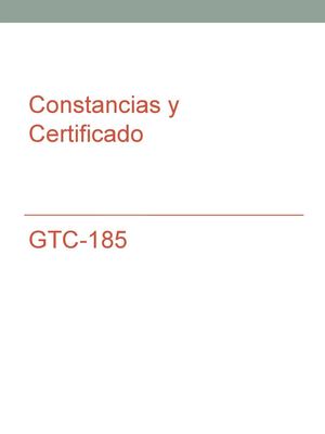 Constancias y Certificado