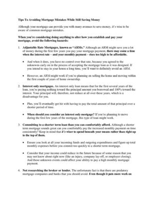 Tips To Avoiding Mortgage Mistakes While Still Saving Money