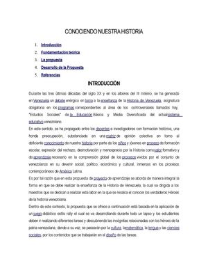 CONOCIENDO NUESTRA HISTORIA