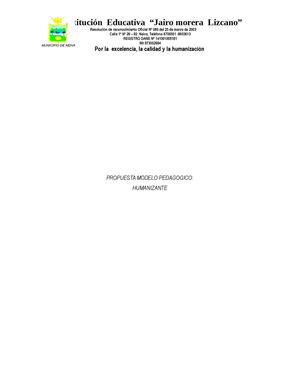 PEDAGOGÍA HUMANIZANTE