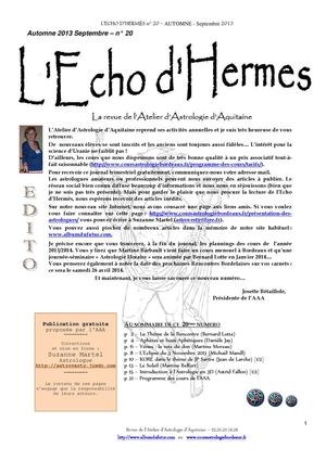 L'Echo d'Hermès n° 20 - Octobre 2013