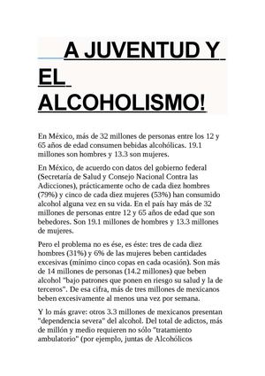 la juventud y el alcoholismo