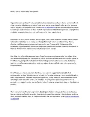 tips for Vehicle Navy Management