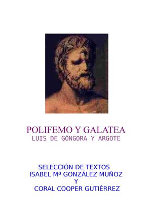 Polifemo y Galatea IV centenario de su publicación