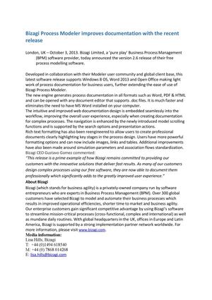 Bizagi Process Modeler improves documentation with the recent release