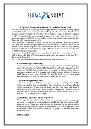 5 Software Development Trends To Look Out For In 2013