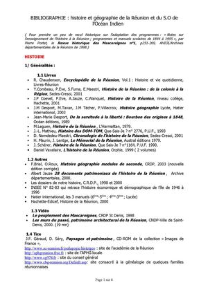 Bibliographie La Réunion - Mathilde