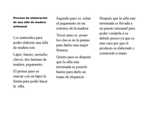 silla artesanal (triptico)