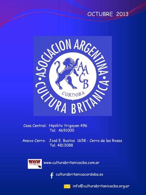 Folleto mes de Octubre Asociación Argentina de Cultura Británica