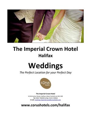 The Imperial Crown Hotel - Wedding Brochure with Menus