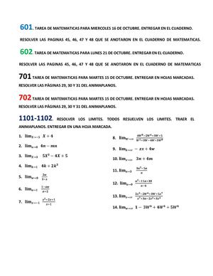 TAREA PARA 601(16 OCTUBRE), 602(OCTUBRE 21), 701(OCTUBRE 15), 702(OCTUBRE 16), 1101 (OCTUBRE 17), 1102 (OCTUBRE 15).