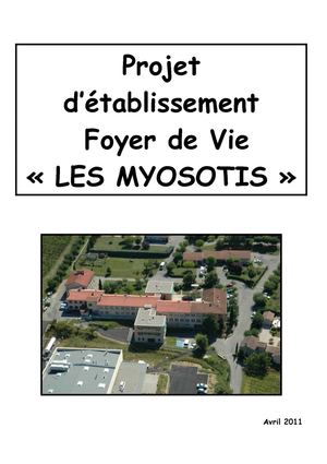 FV Myosotis - Projet d'établissement