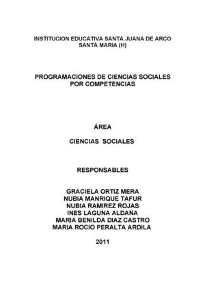 PROGRAMACIONES CIENCIAS SOCIALES NOCTURNO
