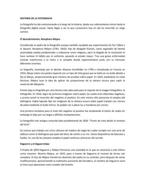 Historia de la Fotografia