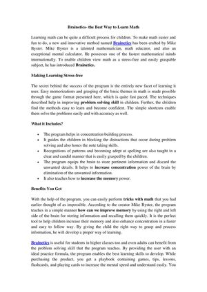 Brainetics- the Best Way to Learn Math