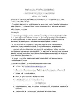 ANALISIS DE LA ACTIVIDAD FRACCIONES