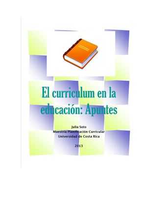 El curriculum en la educación: Apuntes.