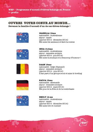 WEP_Accueillir en France_Profils des élèves échanges_2014
