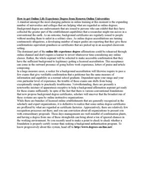 How to get Online Life Experience Degree from Renown Online Universities