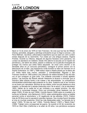 EL LLAMADO DE LA SELVA, BIOGRAFIA DEL AUTOR