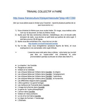 Copie de Candide - thèmes à travailler. 11ème