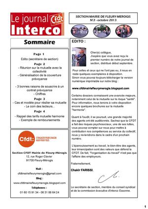 Journal n°2 de la Section CFDT Mairie de Fleury-Mérogis 