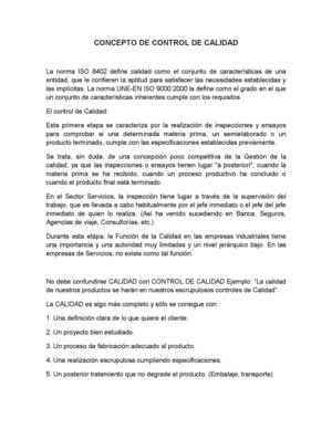 Conceptos básicos y definiciones sobre el Control de la calidad