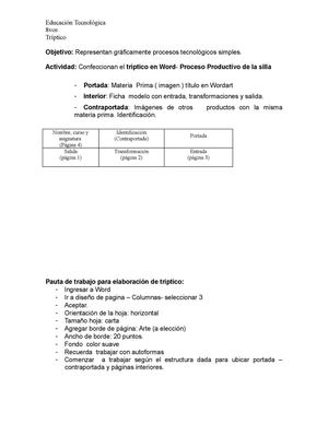 Elaboración de un tríptico