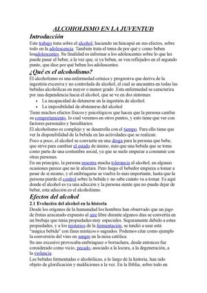 ALCOHOLISMO EN LA JUVENTUD