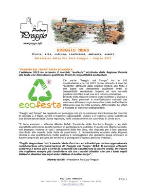 Preggio News - Luglio 2013