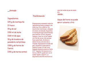 Triptico Pan De Molde