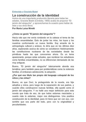 Entrevista a la escritora Graciela Bialet