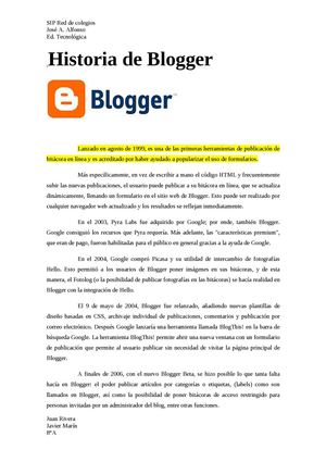 Historia de Blogger
