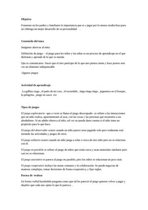 los juegos en los niños 