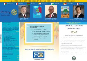 Lettre du Gouverneur d'Octobre 2013