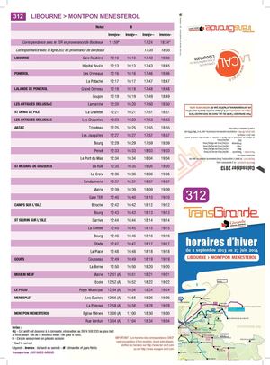 LIGNE BUS 312 DU 02 SEPT 2013 AU 27 JUIN 2014